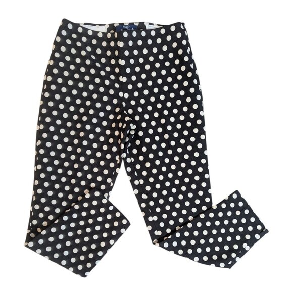 Talbots RSVP Womens Size 6 Black White Polka Dot Ankle Pants - Picture 2 of 8